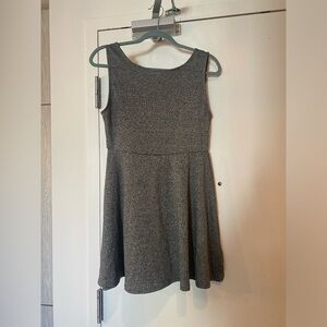 Heathered grey skater mini dress